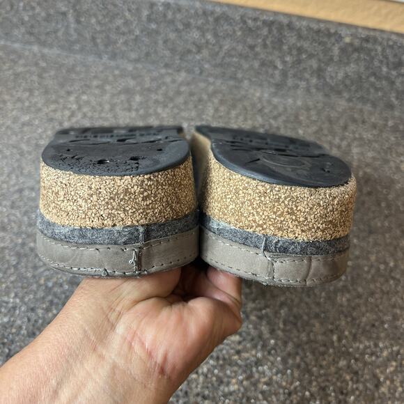 Haflinger Grizzly Wool Clogs Slippers Mens EU 46 US 13 Gray Slip On Comfort Mule - Picture 8 of 10